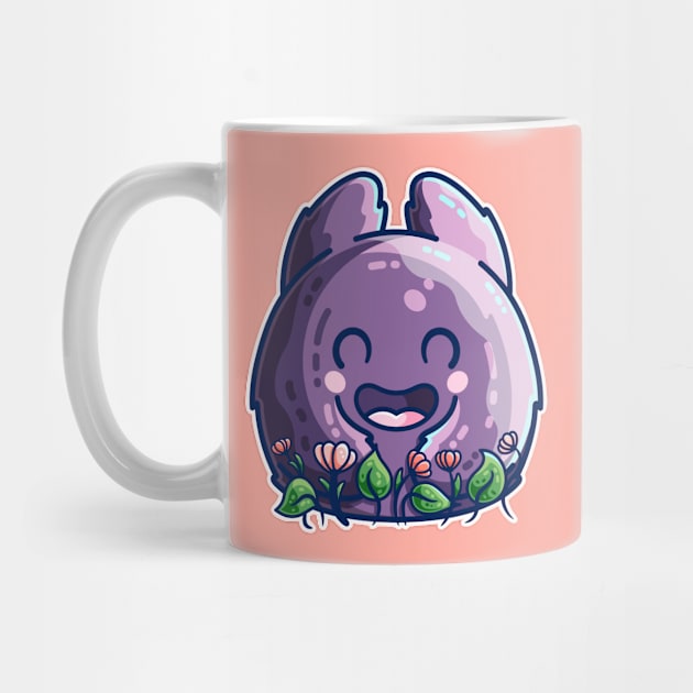 Cute Friendly Monster and Flowers by freeves